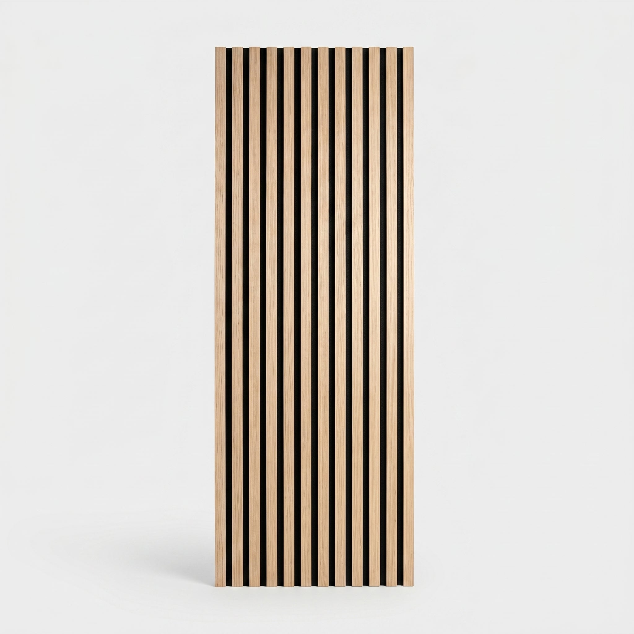 Acoustic Slatted Wood Wall Panel | 2×9 Ft | Light Oak
