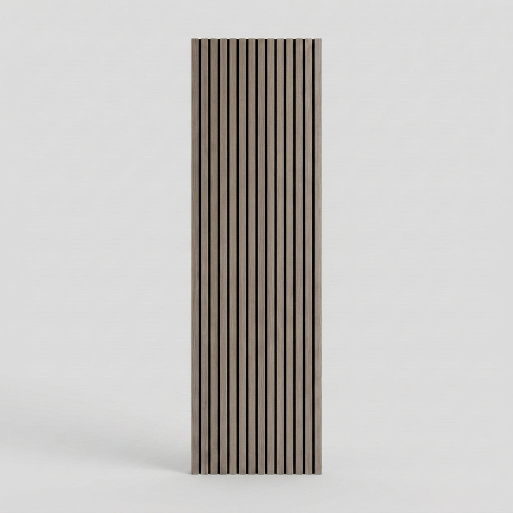 Acoustic Slatted Wood Wall Panel | 2×9 Ft | Smoked Walnut
