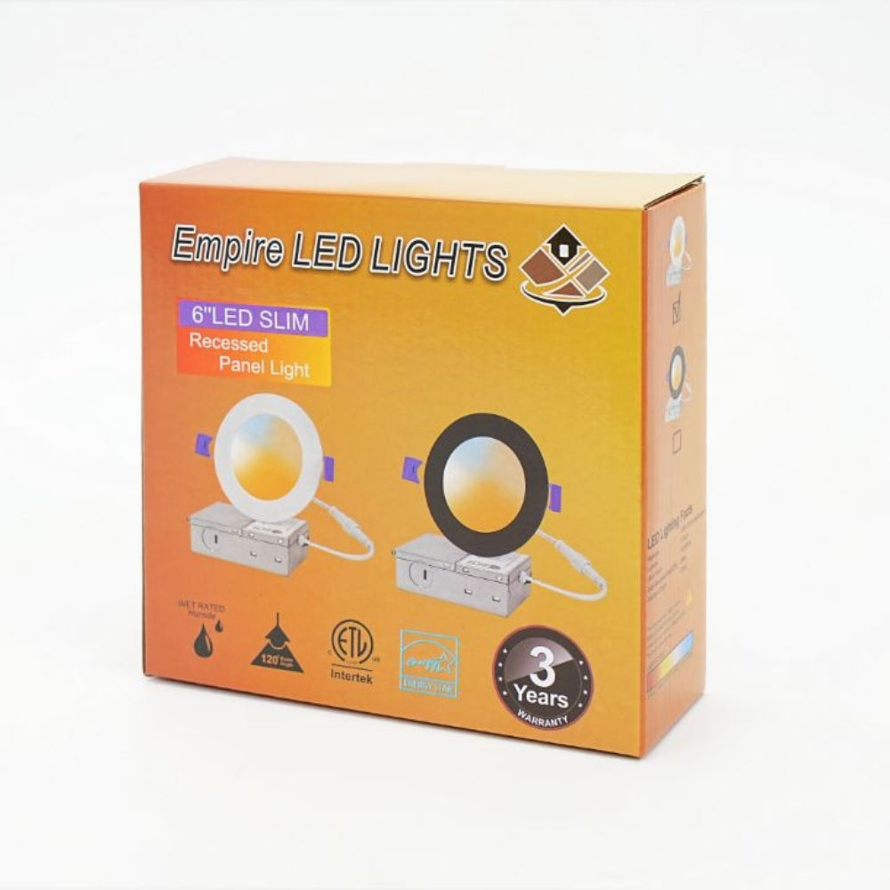 6" LED Slim Recessed Panel Light | Dimmable Pot Light | 5 CCT Options