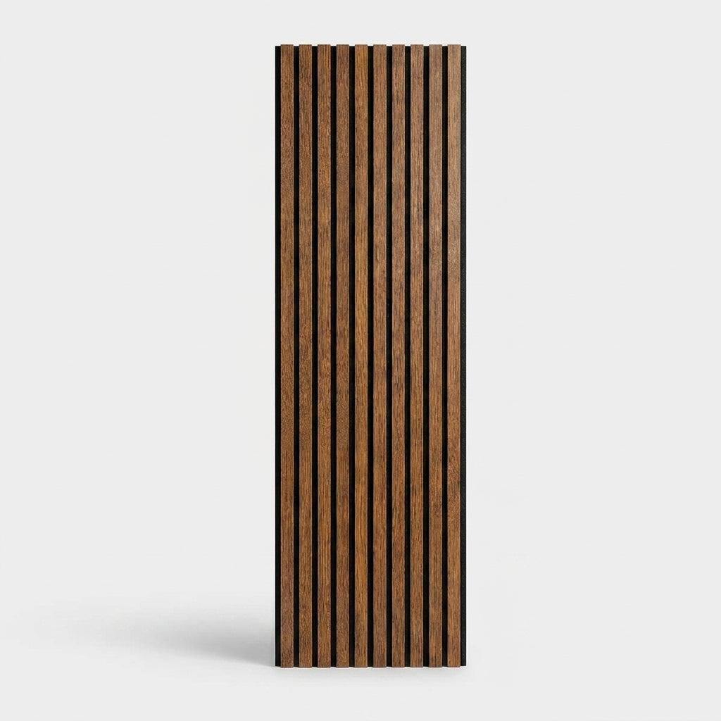 Acoustic Slatted Wood Wall Panel | 2×9 Ft | Walnut