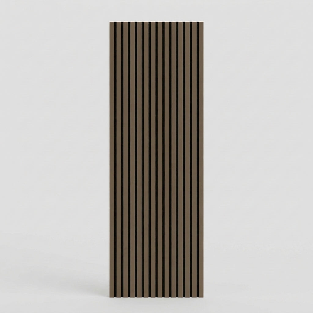 Acoustic Slatted Wood Wall Panel | 2×9 Ft | Black Walnut