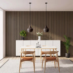 Acoustic Slatted Wood Wall Panel | 2×9 Ft | Black Walnut