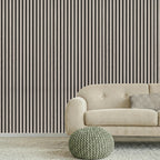 Acoustic Slatted Wood Wall Panel | 2×9 Ft | Grey Oak