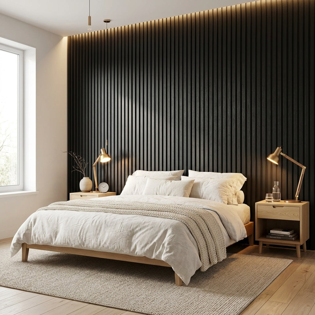 PVC Wall Grille Panel | 108 x 6.5 Inches | Black