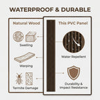 PVC Wall Grille Panel | 108 x 6.5 Inches | Walnut