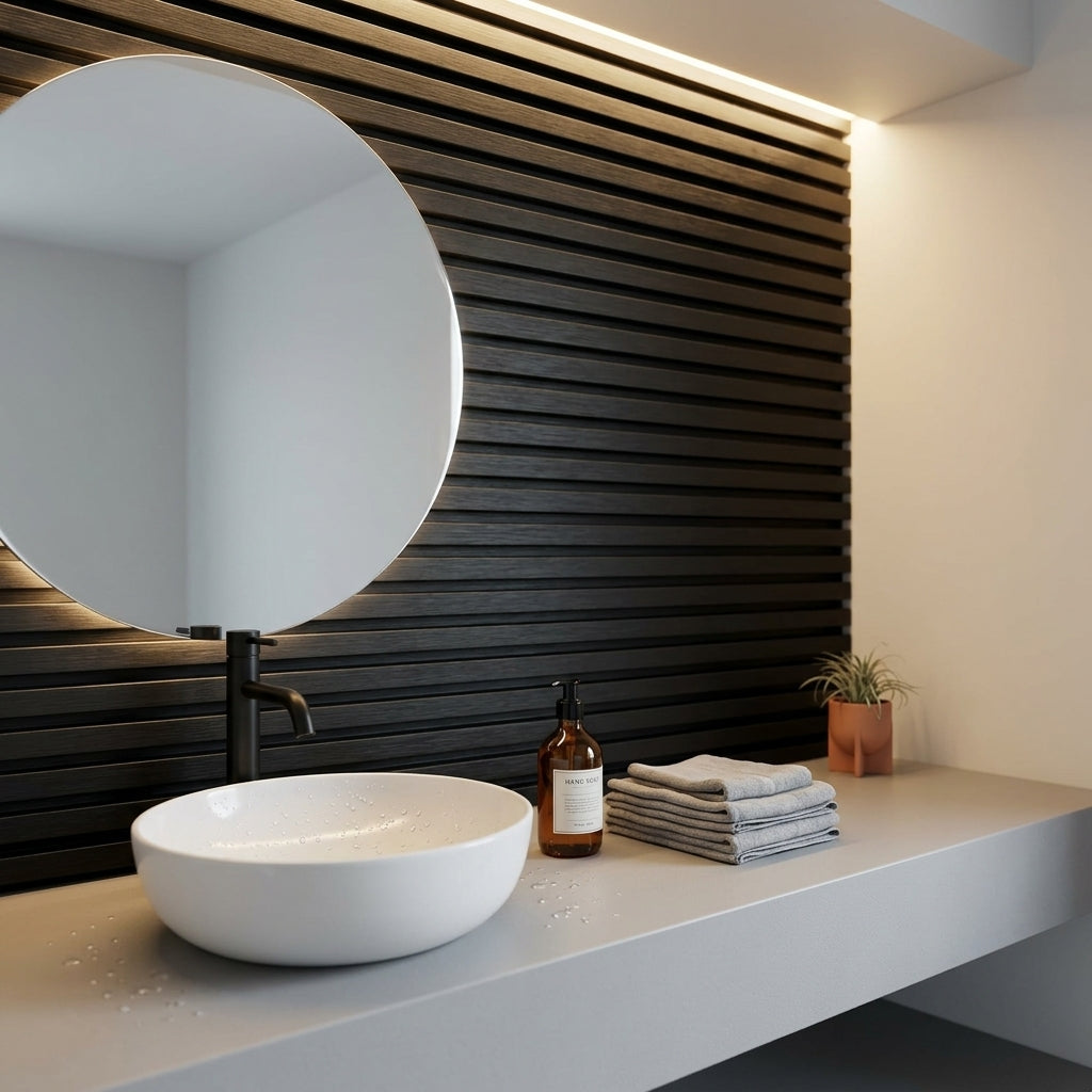PVC Wall Grille Panel | 108 x 6.5 Inches | Black