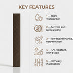 PVC Wall Grille Panel | 108 x 6.5 Inches | Walnut