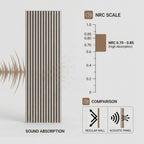 Acoustic Slatted Wood Wall Panel | 2×9 Ft | Grey Oak