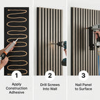 Acoustic Slatted Wood Wall Panel | 2×9 Ft | Smoked Walnut