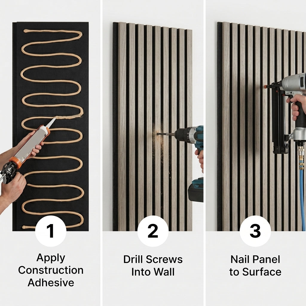Acoustic Slatted Wood Wall Panel | 2×9 Ft | Smoked Walnut