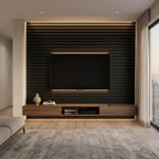 PVC Wall Grille Panel | 108 x 6.5 Inches | Black