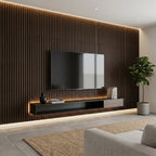 PVC Wall Grille Panel | 108 x 6.5 Inches | Walnut