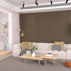 Acoustic Slatted Wood Wall Panel | 2×9 Ft | Black Walnut