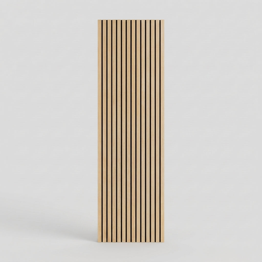 Acoustic Slatted Wood Wall Panel | 2×9 Ft | White Oak