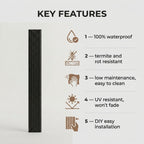 PVC Wall Grille Panel | 108 x 6.5 Inches | Black