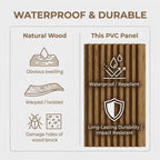 PVC Wall Grille Panel | 108 x 6.5 Inches | Oak