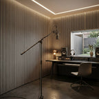Acoustic Slatted Wood Wall Panel | 2×9 Ft | Smoked Walnut
