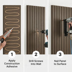 Acoustic Slatted Wood Wall Panel | 2×9 Ft | Black Walnut