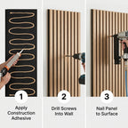 Acoustic Slatted Wood Wall Panel | 2×9 Ft | White Oak