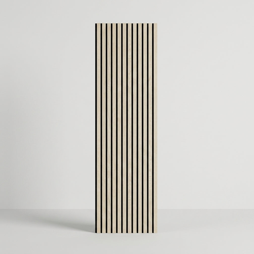 Acoustic Slatted Wood Wall Panel | 2×9 Ft | Light Oak