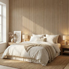 Acoustic Slatted Wood Wall Panel | 2×9 Ft | Light Oak