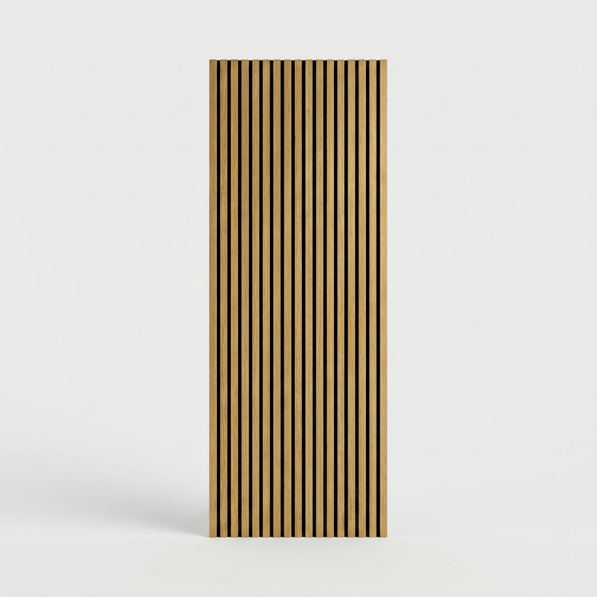 Acoustic Slatted Wood Wall Panel | 2×9 Ft | Teak