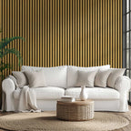Acoustic Slatted Wood Wall Panel | 2×9 Ft | Teak