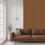 Acoustic Slatted Wood Wall Panel | 2×9 Ft | Walnut