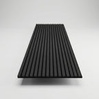 Acoustic Slatted Wood Wall Panel | 2×9 Ft | Charcoal Black