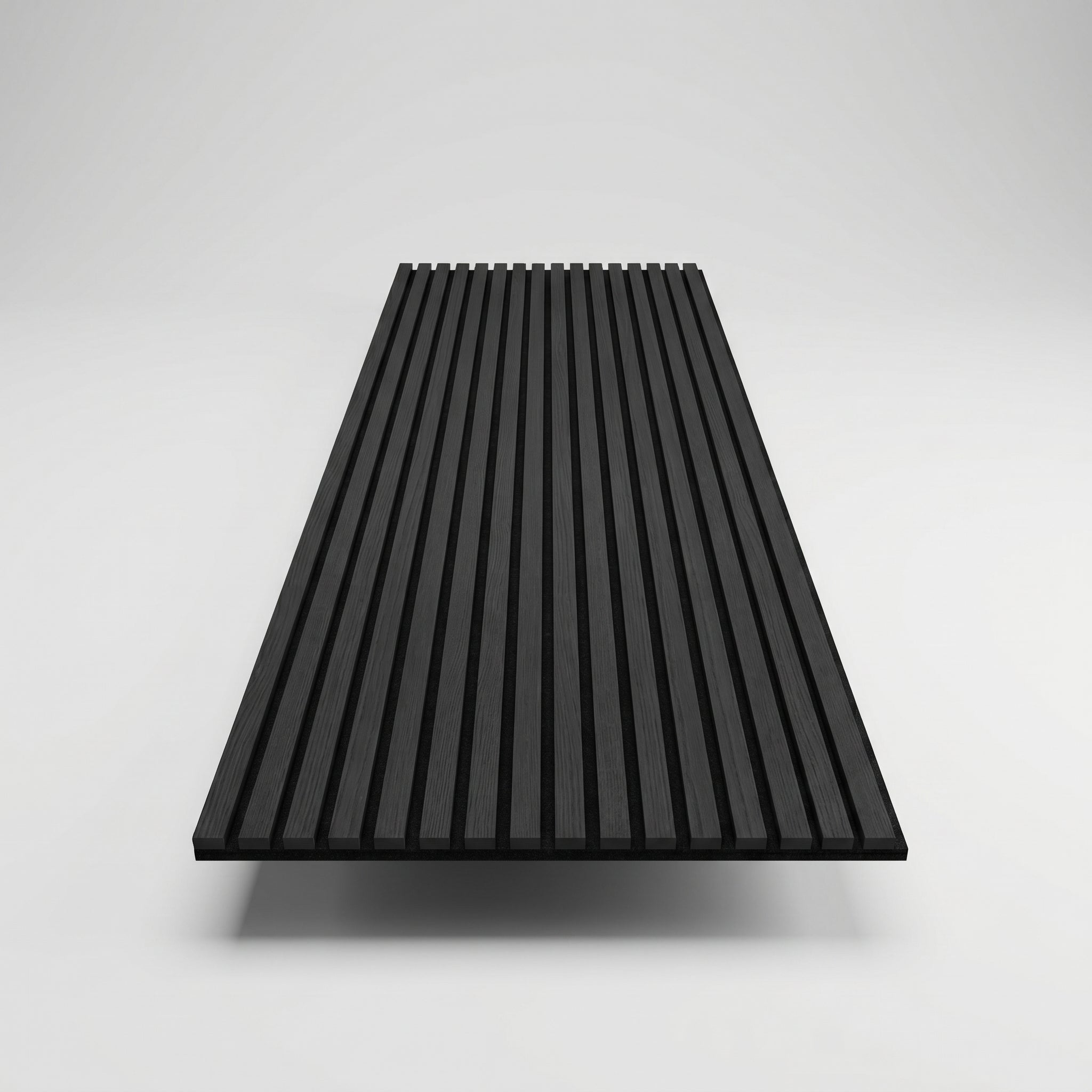 Acoustic Slatted Wood Wall Panel | 2×9 Ft | Charcoal Black
