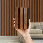 Acoustic Slatted Wood Wall Panel | 2×9 Ft | Walnut