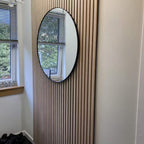Acoustic Slatted Wood Wall Panel | 2×9 Ft | Light Oak