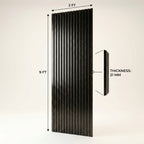 Acoustic Slatted Wood Wall Panel | 2×9 Ft | Marble Black