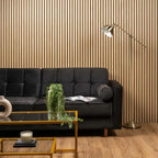 Acoustic Slatted Wood Wall Panel | 2×9 Ft | Light Oak